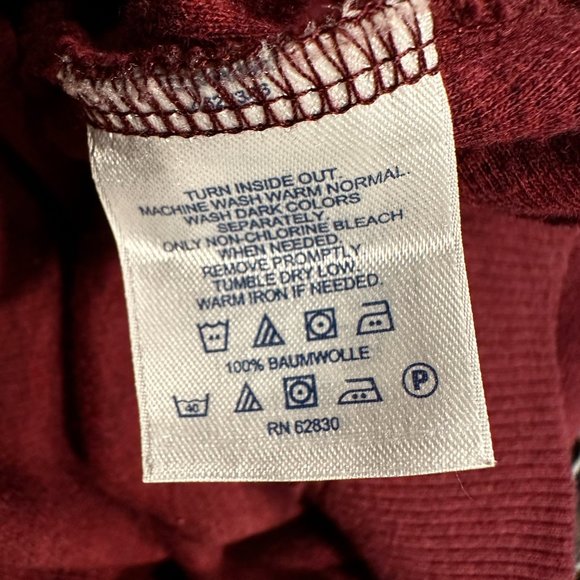 Lands End Pullover Sweater 1/4 Zip Long Sleeve Cotton Knit Burgundy Men Sz Large - Picture 8 of 8